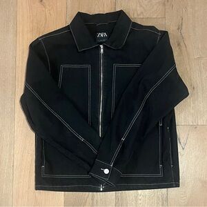 Zara Men's Black Zip-Up Jacket